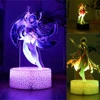 Genshin Impact 3D Lamp LED Night Light Anime Figures Zhongli Raiden Shogun Remote RGB Dream Colors Kids Bedroom Home Decor Gifts 1