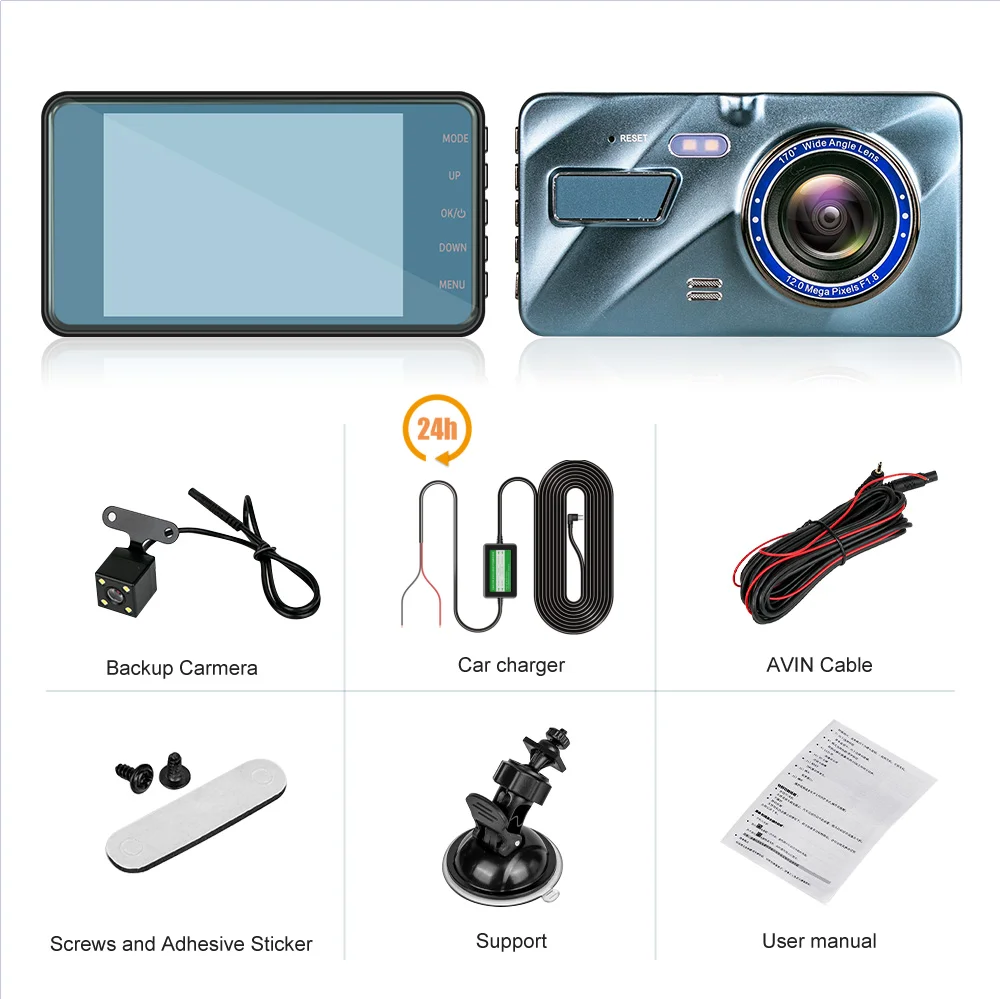 Dash Cam Black Box in Car DVR Camera Video Recorder Rear View Dual Lens