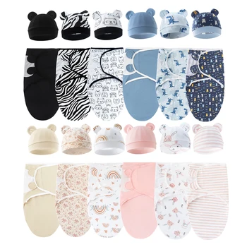 Newborn Swaddle Blanket & Hat Set 1