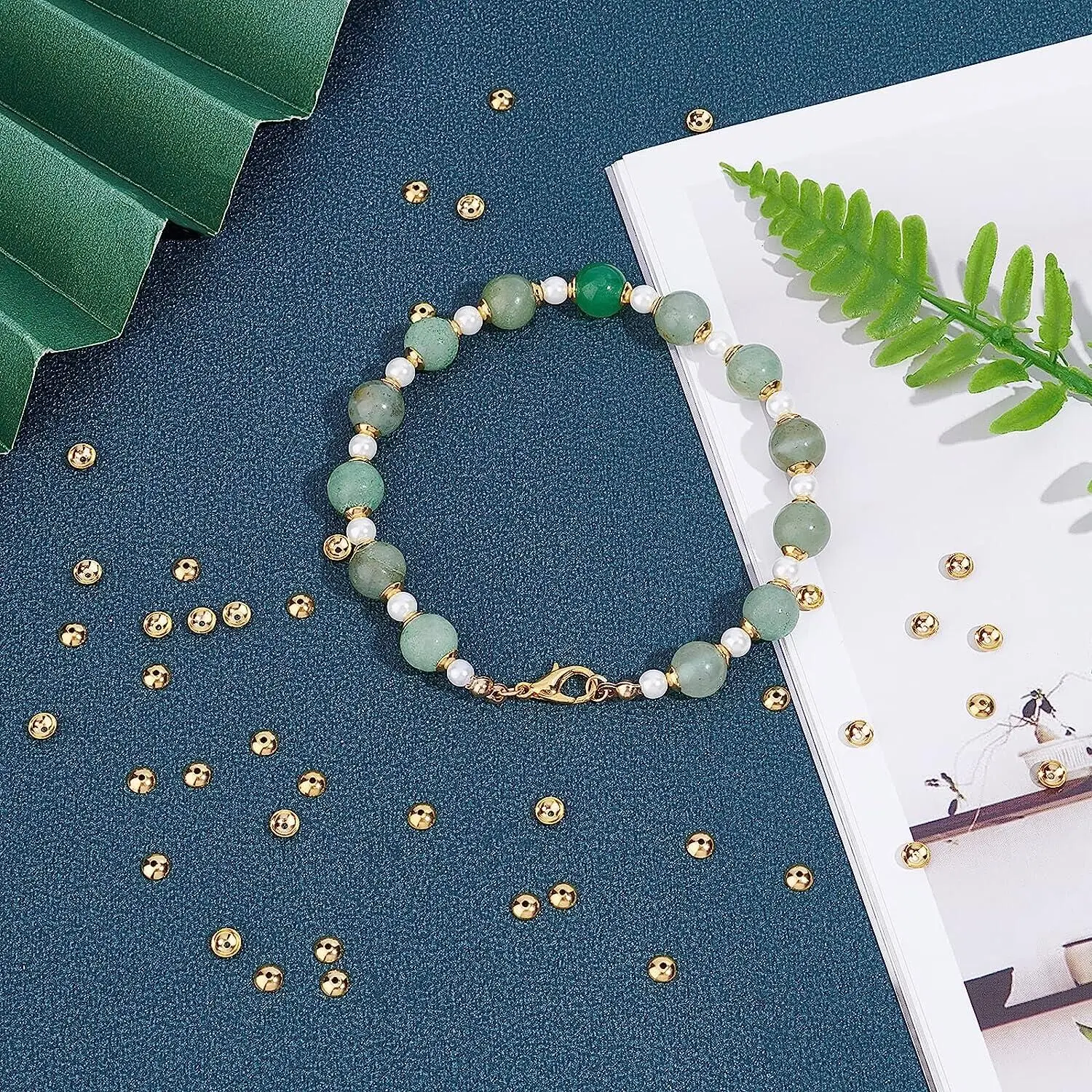 50 Stück Edelstahl Hohl perle End kappen Abstand halter für Armband Halskette Schmuck machen Handarbeiten DIY liefert Ergebnisse – Detail 7