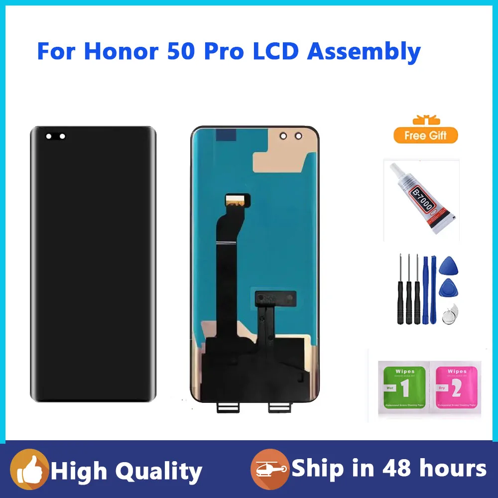 

6,72 "Оригинальный ЖК-дисплей для Huawei Honor 50 Pro, сенсорный экран, дигитайзер в сборе для Honor 50 Pro, ЖК-дисплей для замены и 3 мл