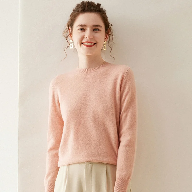 WinvyNee Cashmere Women Sweater Long Sleeve O neck Merino Wool Jumper Solid Knitwear Casual Pullover Tops Jumper Autumn A1054001 2