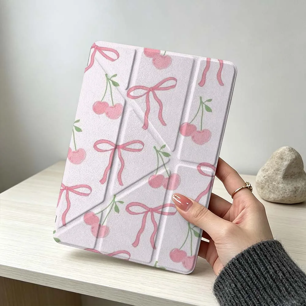 Artistic Pink Bow Cherry Soft Tablet Case