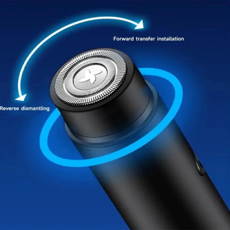 Black Aluminum Mini Electric Shaver for Men USB Charging Portable