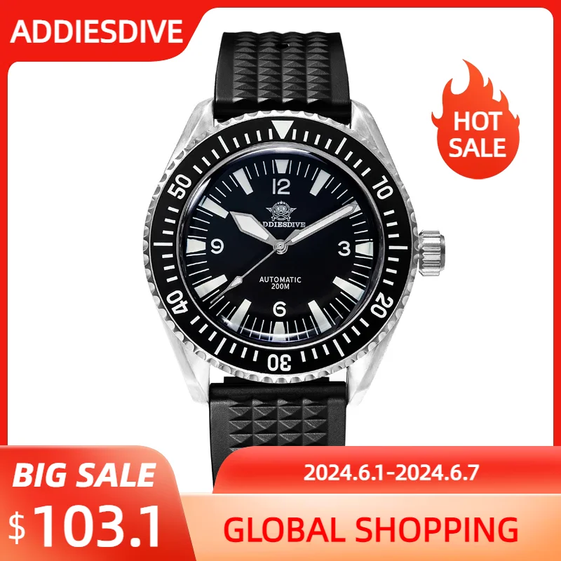 ADDIESDIVE Business Men's Watch Sapphire Crystal 200m Dive Reloj Hombre NH35 Luminous Automatic Mechanical Watches reloj hombre