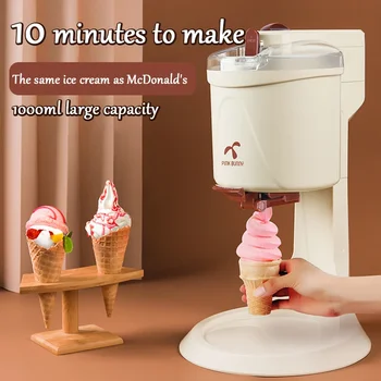 Ice Cream Machine 220V Household Automatic DIY Frozen Fruit 1L Fruit Dessert Machine Milkshake Machine BL-1000 21W 1