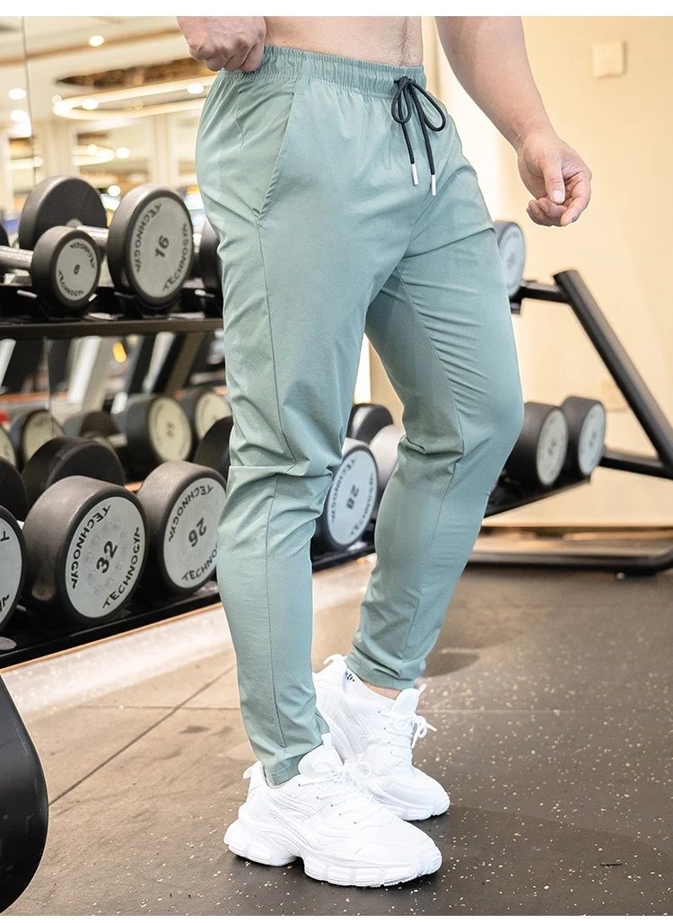 Ice Silk Sweatpants Men's Summer Ultra-thin Cooling Dry Fit Sports Pants Running Breathable Trousers Casual Fitness Leg