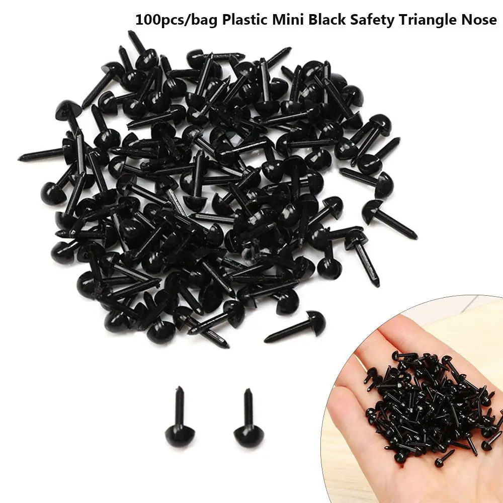 100pcs/bag 4.5X5.5MM Plastic Mini Safety Triangle Nose for Doll Teddy Dog Stuffed DIY Animals Plush
