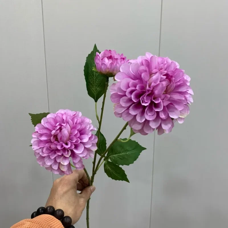 Lebensechte Künstliche 3-Köpfige Hortensien-Blumen mit Langem Stiel für Heim-Tischdekoration, Künstliche Blumen für Hochzeit, Hotel, Geburtstagsfeier