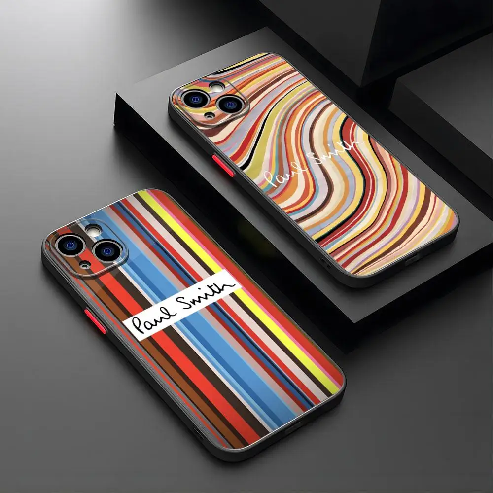 Uk Luxury Brand Paul Ps Smith Phone Case Matte Translucent For Iphone 15 Pro 14 Pro Max 13 11 12 Mini Xs X Xr 7 8 Plus Se Back Cover