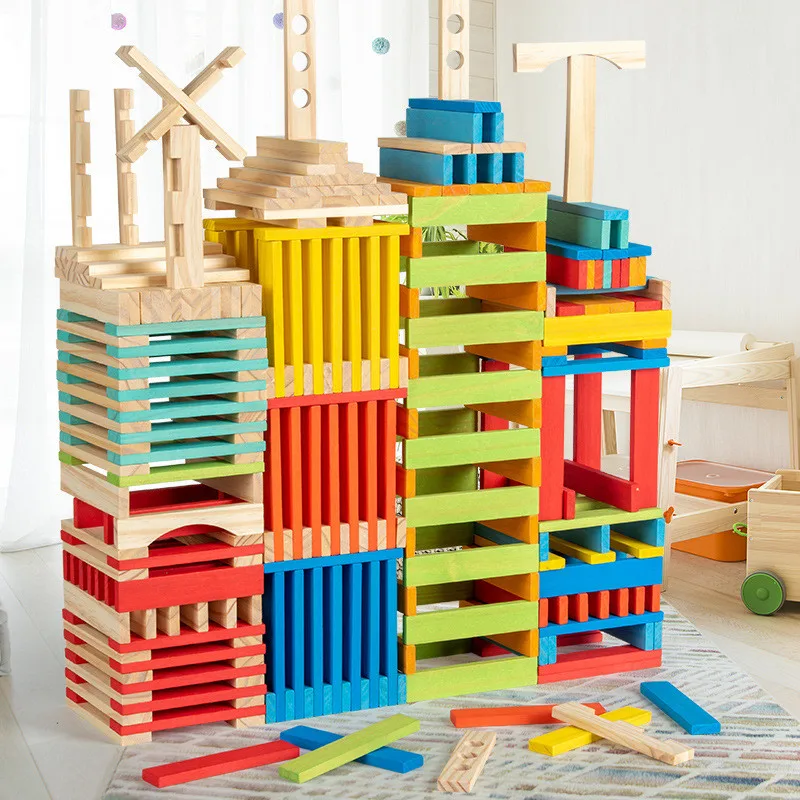 100Pcs-Large-Size-Wooden-Construction-Building-Blocks-Assemble-Puzzle ...