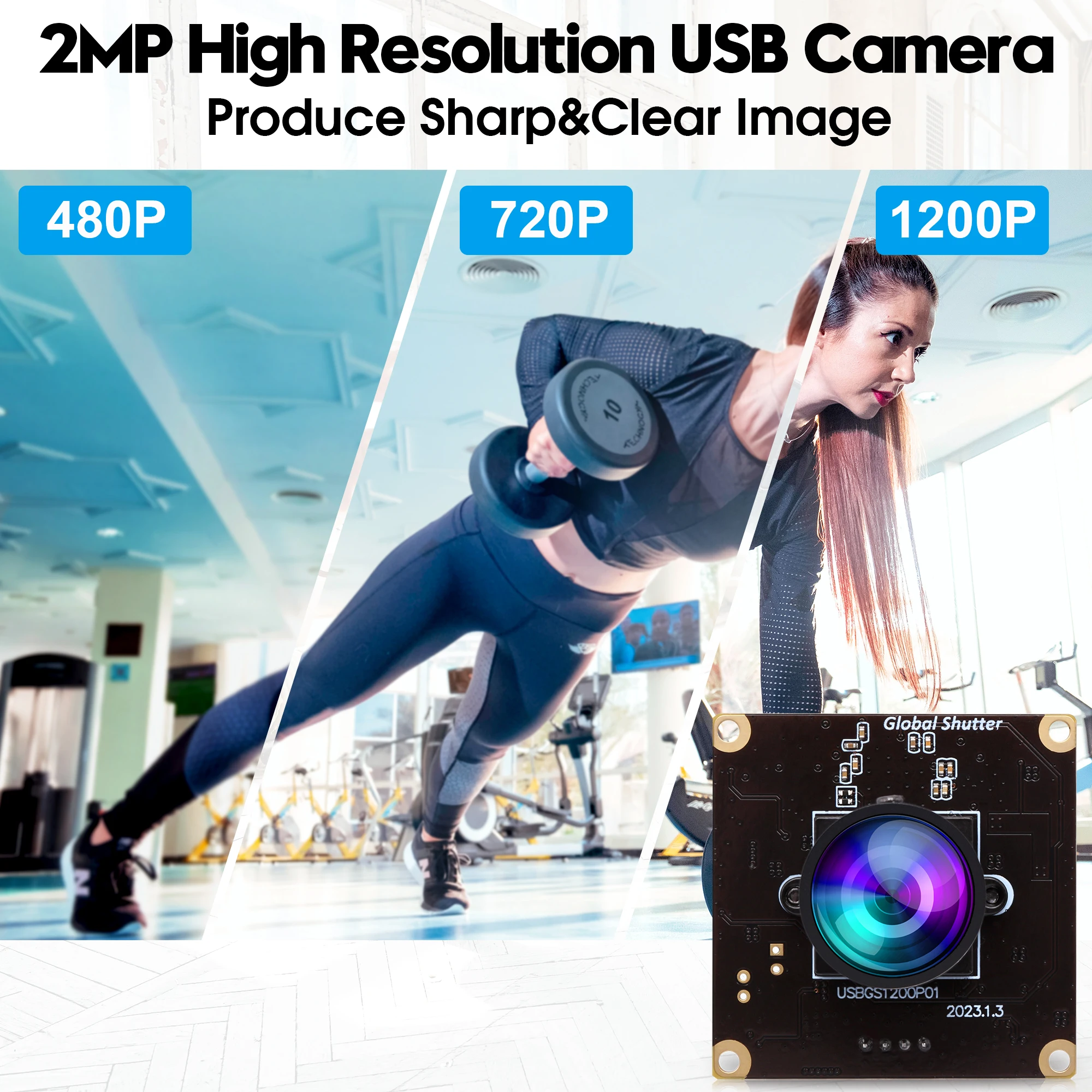ELP 고속 글로벌 셔터 USB 카메라 모듈, 왜곡 렌즈 없음, AR0234 웹 PC 카메라 보드, 노트북용 광각, 90fps, 1200P