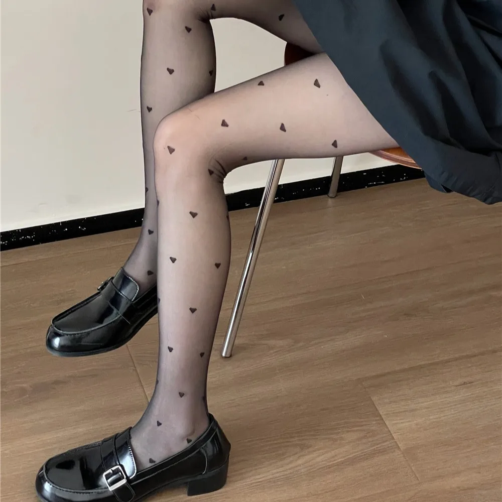 

Ультратонкие жаккардовые чулки в форме сердца с несколькими крючками, шелковые красивые колготки, Модные дышащие милые колготки