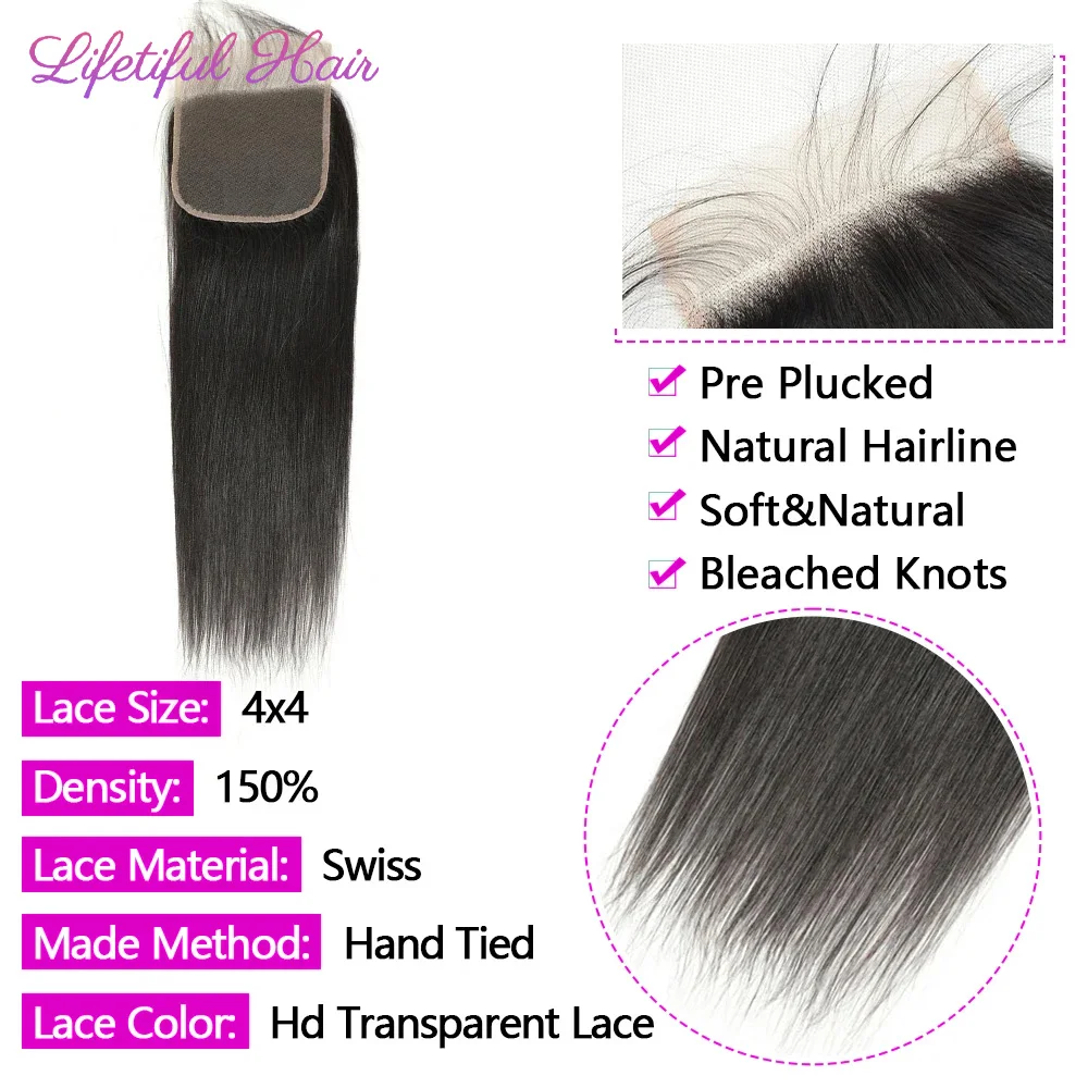 13x4 Lace Frontal 4x4/5x5/6x6 Transparent Swiss Lace Closure 100% Human Hair For Brazilian Human Hair Closure Human Hair Frontal Human Hair Lace Product