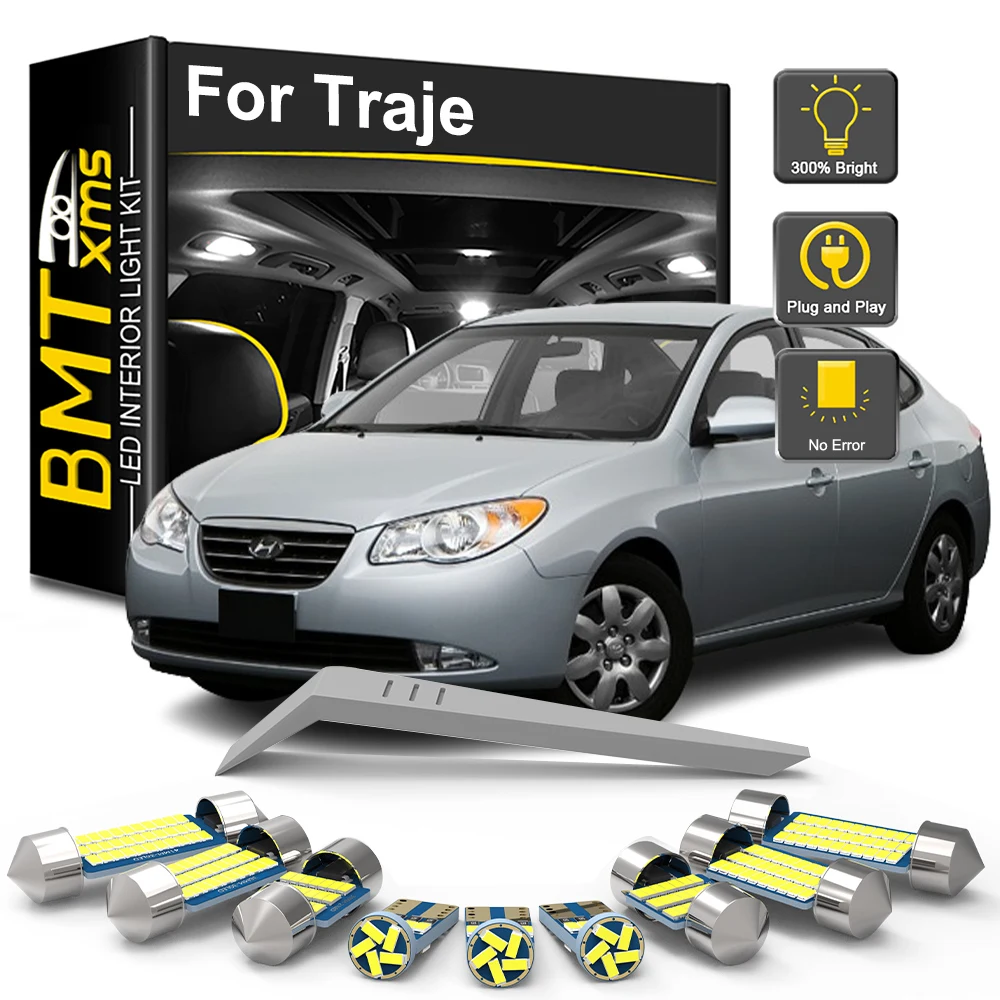

BMTxms 11Pcs LED Interior Light Bulb Kit For Hyundai Trajet 2001 2002 2003 2004 2005 2006 2007 2008 Vehicle Reading Dome Trunk