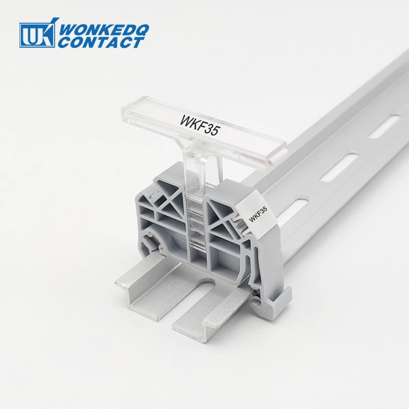 Din Rail Terminal Block End Stop Bracket 10Pcs E/UK E/UK2 EW35 WKF35 Mounting NS 35 DIN Rail Terminal Block Fixed CLIPFIX Screwless Tool-free End Clamp