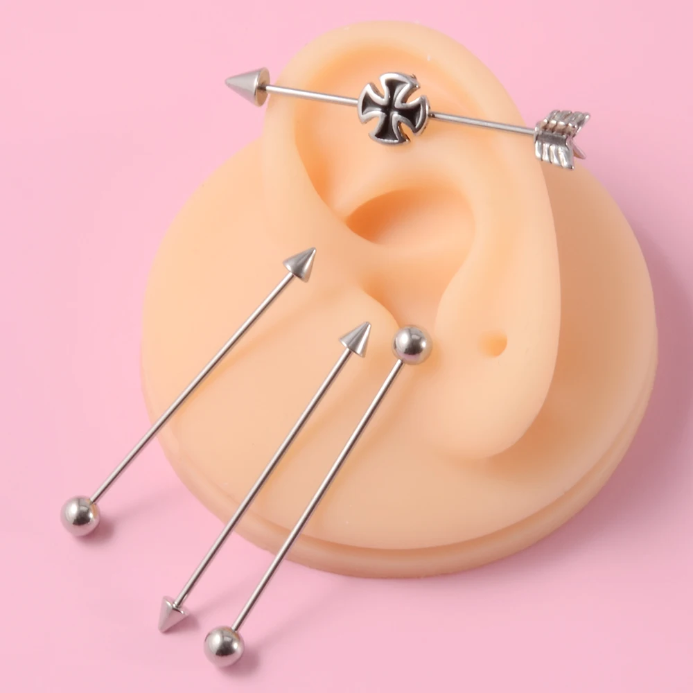 Stainless Steel Man Industrial Barbell Arrow Bulk Cone Dragon Long Bridge Earring Transversal Piercing Unisex Jewelry 1PC piercing jewelry body piercing jewelry body jewelry ear piercing jewelry body piercing earrings metal jewelry