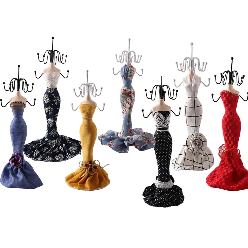 European style Jewelry Display Stand for Counter Shop Shows Mannequin Earrings Necklace Organizer Rack For Woman Desktop storage