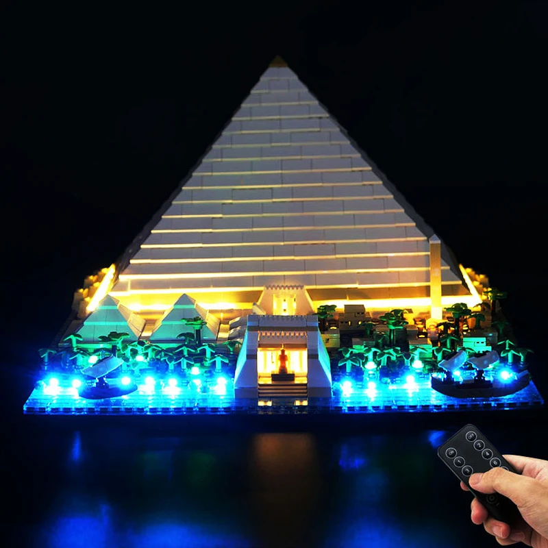 Kit Luci A Led Rc Per Lego 21058 La Grande Piramide Di Giza Building Blocks Giocattolo In Mattoni (Solo Luce A Led, Senza Modello Di Blocchi)