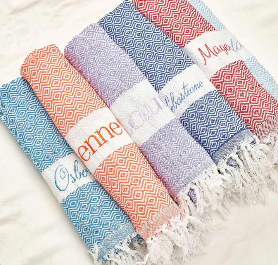Personalize Towel, Bachelorette Party Favor, Name and Logo Embroidery, Personalized Turkish Beach Towel, Bridesmaid Gift for Her 3