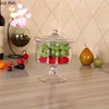 Transparent Glass Storage Jars Decorative Fruit Bowl Candy Pot Crystal Storage Jar with Lid Kitchen Spice Organizer 2