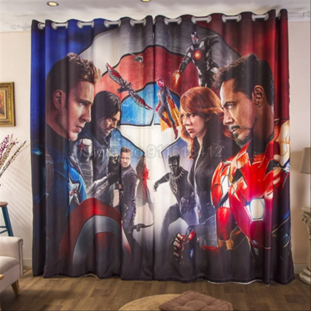 Avengers Hero Spiderman tenda oscurante Disney Cartoon Anime Boy camera da  letto camera dei bambini prima educazione centro finestra tende