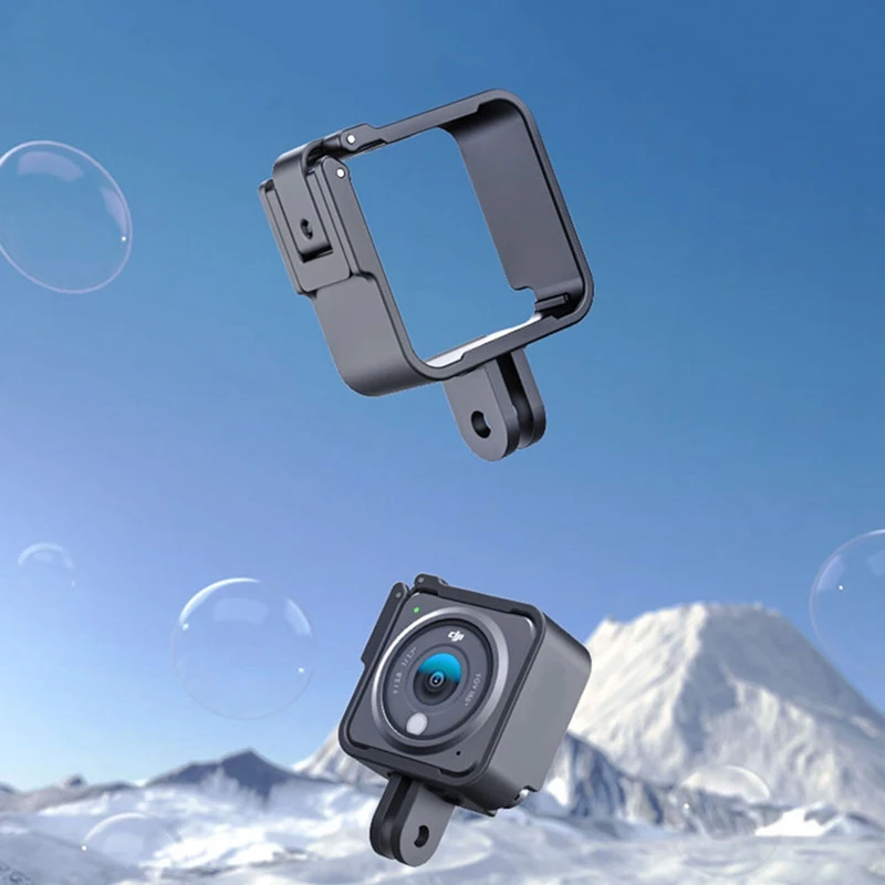 DJI 액션 2 용 보호 프레임 케이스, 캠코더 하우징 케이스, 하우징 마운트 브래킷, 측면 커버 구멍 포함