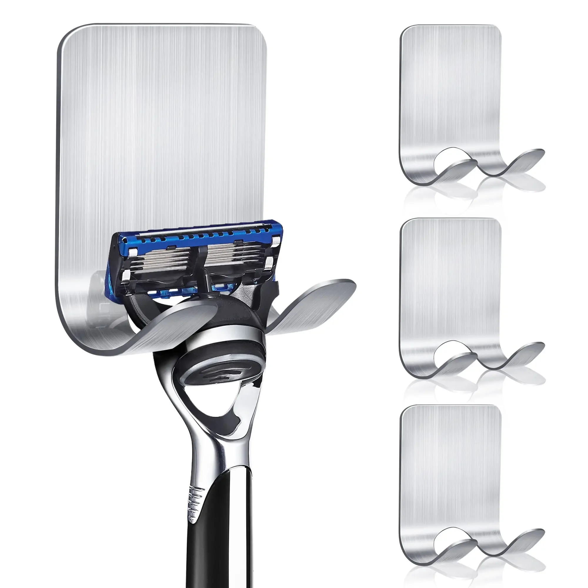Bathroom Space Stainless ABS Razor Holder Storage Hook Wall Men Shaving Shaver Shelf Punch Free Accessories Organization