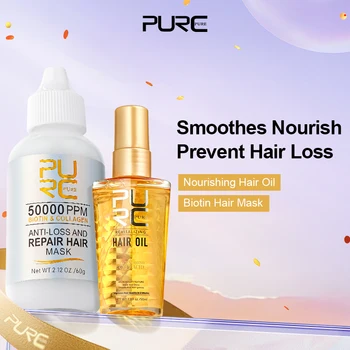 Collagen Hair Mask & Argan Oil Hair Care Kit Professional Straightening Smoothing Curly Frizz Dry Repair Cream Hairs Care PURC
