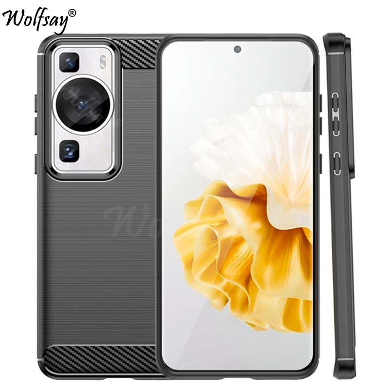 Per Huawei P60 Pro Custodia Paraurti Anti-Knock Custodia In Fibra Di Carbonio In Silicone Per Huawei P60 Pro Custodia Per Huawei P60 Pro Custodia Da 6