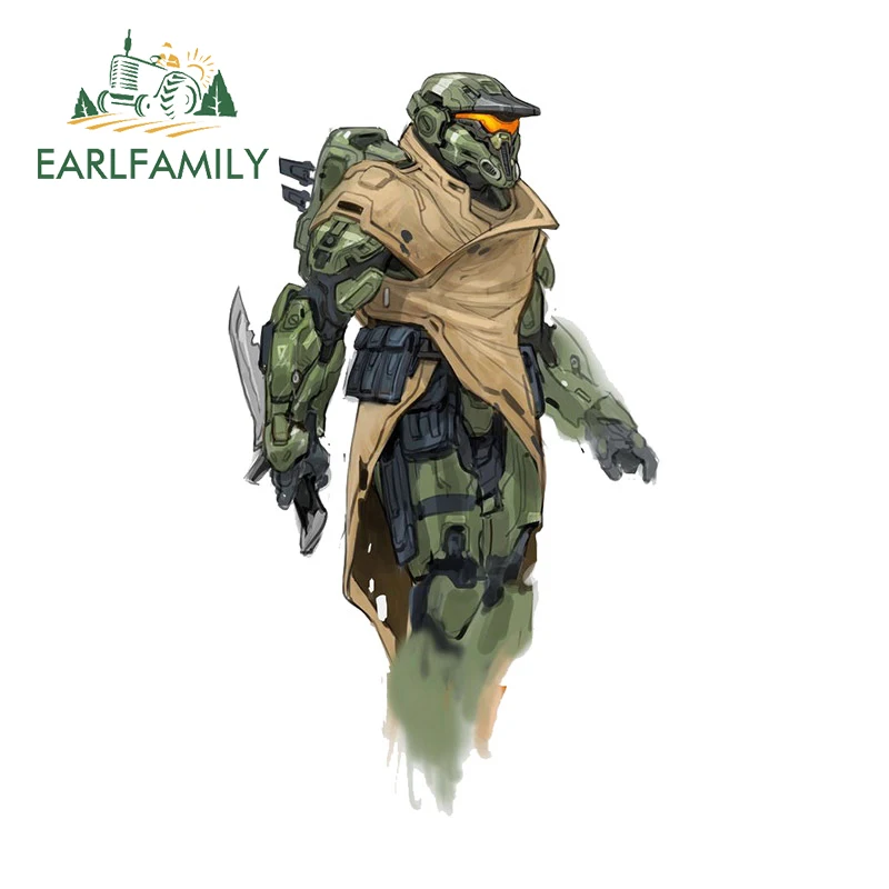 

EARLFAMILY 13 см x 7,5 см для игр гало, автомобильные наклейки, аниме, водонепроницаемый солнцезащитные наклейки, защита двери автомобиля от царапин