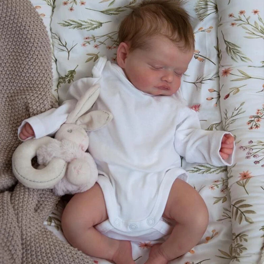 

19inch Already Finished Reborn Baby Doll Rosalie Sleeping Newborn Baby Realista Bebe Painted 3D Skin Visible Veins