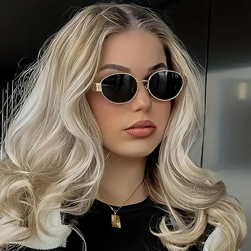Retro Steampunk Sunglasses Vintage Women's Metal Oval Sunglasses Ladies Classic UV400 Sunscreen Eyewear
