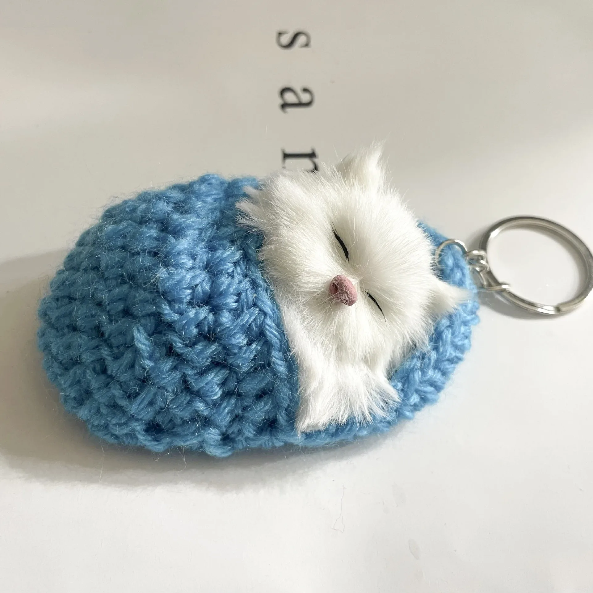Simulation Mini Cat Keychain Cute Plush Cats With Sound Children Birthday Gifts Creative Imitation Cat Ornaments Bag Decoration
