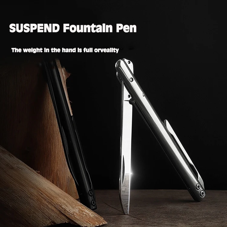 Mini D2 Folding Knife Outdoor Portable Multifunction Fountain Pen Stainless Steel Sharp Knife Field Camping Fruit Knife Pen