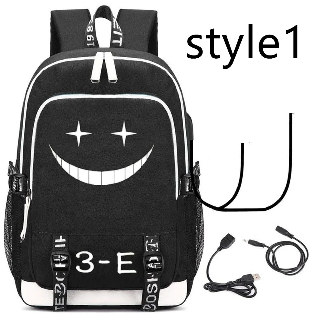 

Japan Anime Assassination Classroom Cosplay Daypack Laptop Bag Backpack School Bag with USB Charging Port Travel Bag