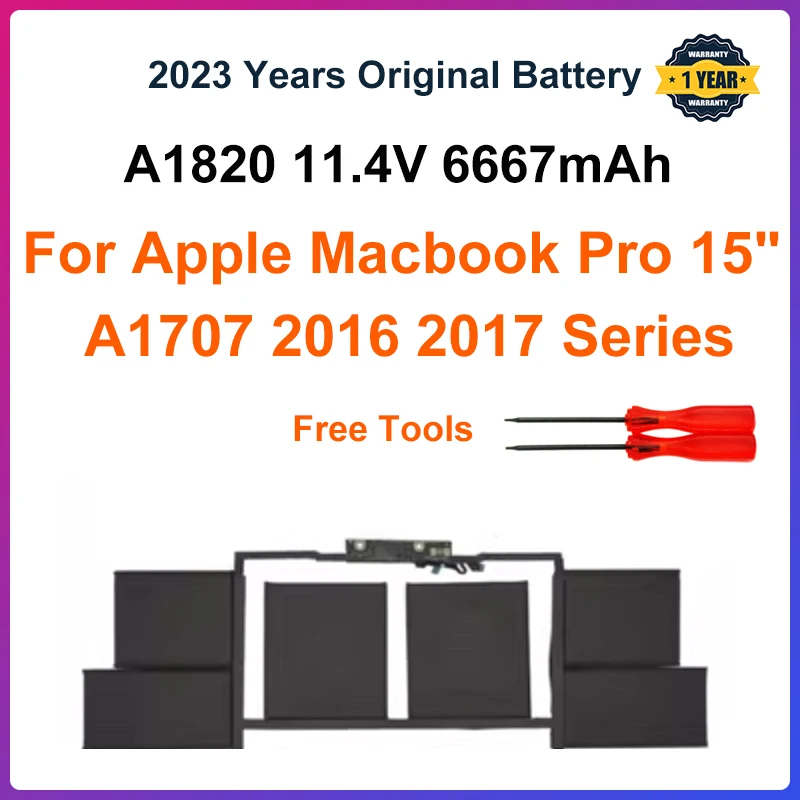 Batterij voor MacBook Pro 15 inch A1707 (eind 2016, medio 2017), Vervangende Laptopbatterij Model A1820 Batterij EMC 3072 3162 (GEUPGRADEDE VERSIES 6.2