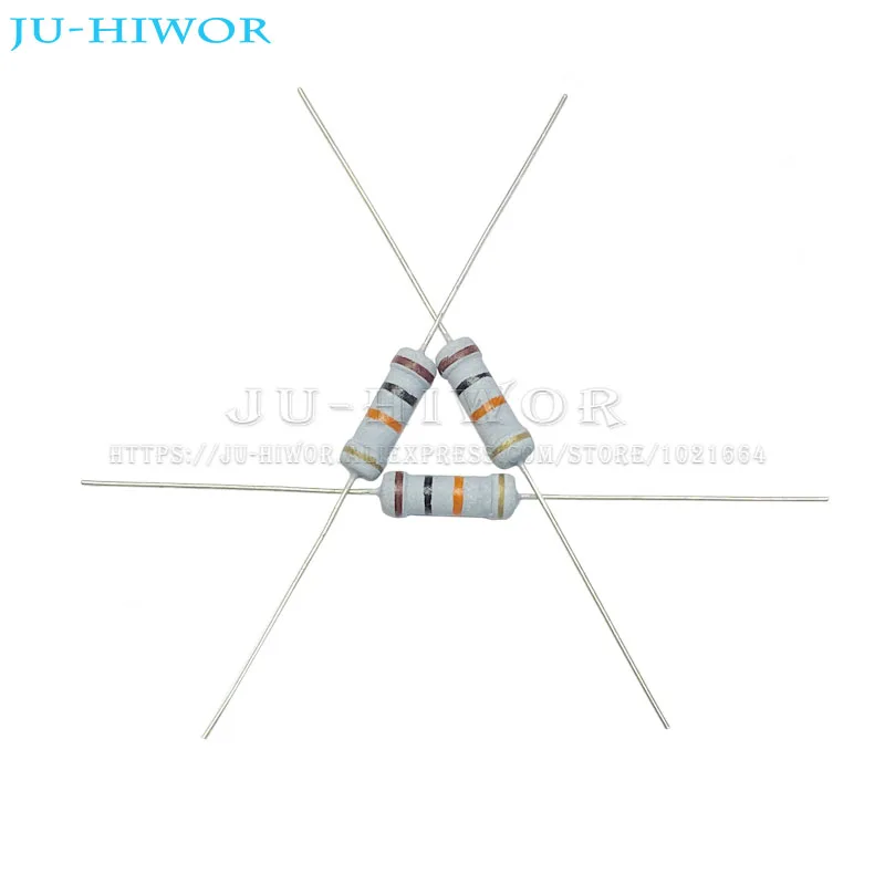 Résistance à film de carbone à l'oxyde métallique, 1W, 5%, 10, 22, 33, 47, 51, 62, 75, 82, 91, 100, 220, 470, 1K, 10K, 100K, 2.2, 4.7, 22, 47, 100, 220, 470 R ohm, 50 pièces