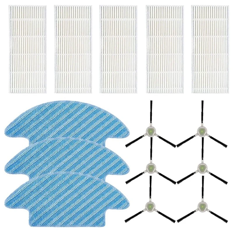 

14Pcs Replacement Parts Accessories Compatible With For Lefant M210 M210S M210B M213 Mop Filter Side/Edge/ Brush