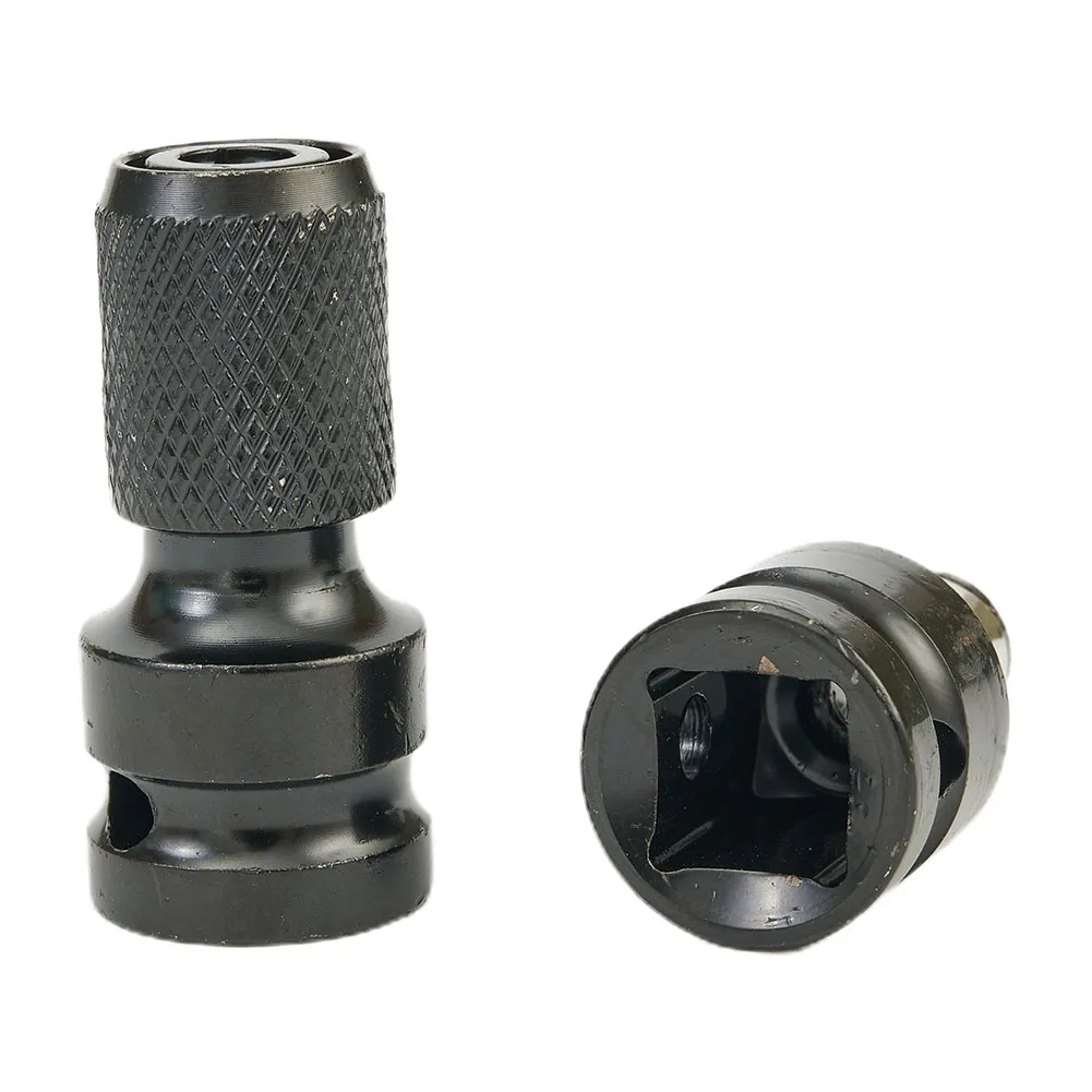 Drill Bit Chuck Adapters Tool 1/2 Square Drive To 1/4 Hex Shank 50x23x18mm Conversion Kit Set Steel