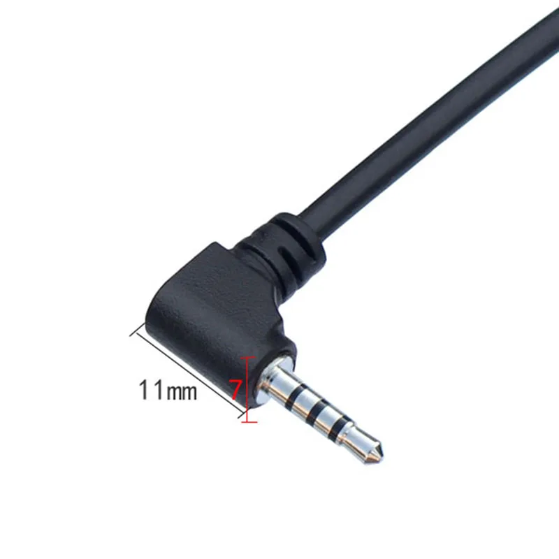 Cable adaptador de Audio de extensión en ángulo recto, conector macho a hembra de 4 polos, 2,5mm, 0,2 m, 1m, 2m, 3m