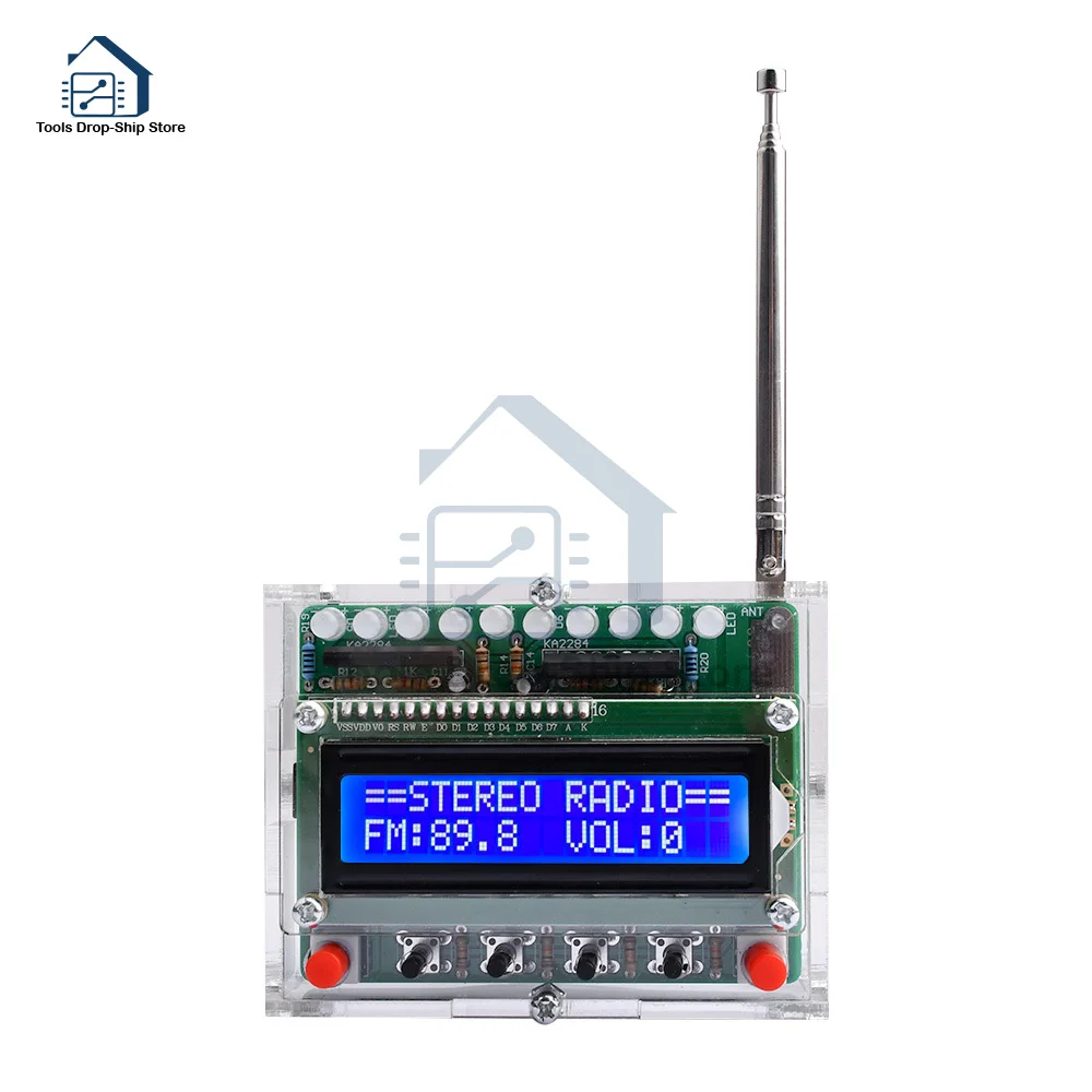 RDA5807 Radio Digital FM con indicación de nivel circuitos electrónicos DIY piezas pantalla de tubo Digital 87MHZ-108MHZ Kits de módulos