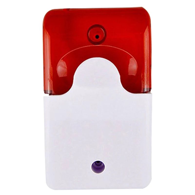 Wired Strobe Siren Durable 12V Sound Alarm Flashing Light Strobe Siren Red Light Sound Siren Wireless Home Security Alarm