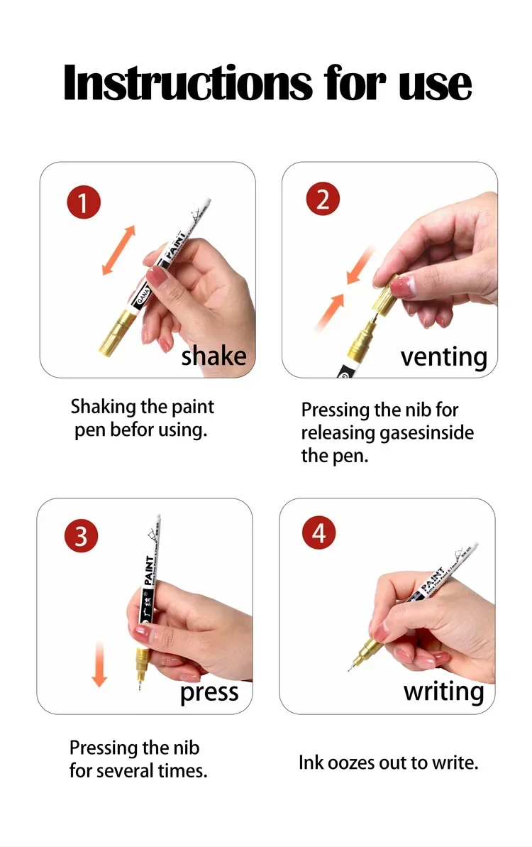 Oil Based White Black Permanent Paint Markers Pens 0.7mm Extra Fine Waterproof image 9