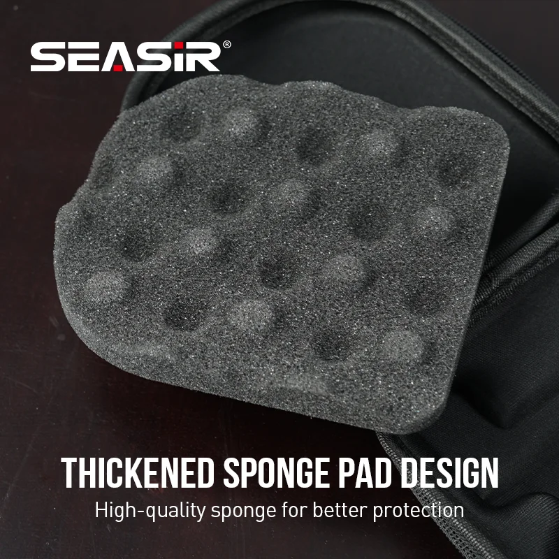 SEASIR Commando Carbon Fiber Pattern Baitcasting Fishing Reel Bag Eva Waterproof Pouch Case Cover