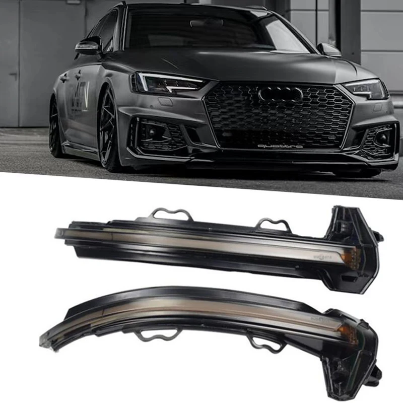 2pcs Dynamic Forwarding Signal Light For Audi A4 A5 B9 S4 S5 RS5 LED Rearview Mirror Dynamic Water Turning Light Indicator