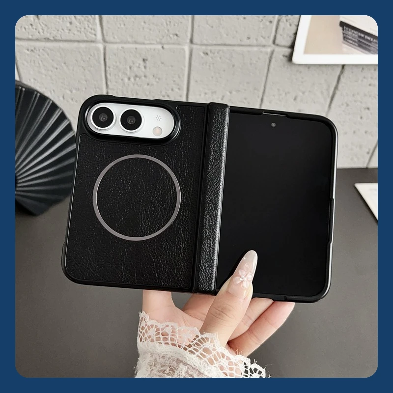 Luxury Magnetic PU Leather Hard Case with Anti-fingerprint Hinge Protection