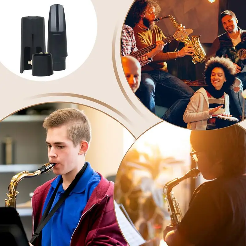 Tenor Sax Mouthpiece Sax Ligature Fastener Set Of 3 Saxophone Mouthpiece Set Ligature Clip Flute Head Cap For Woodwind
