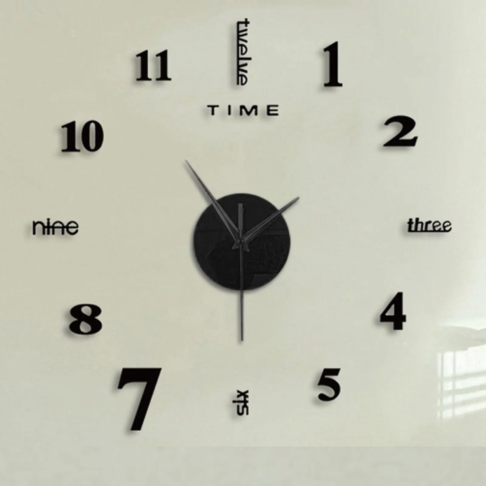 Wall Clock 3D Wall Clock Mirror Wall Stickers Creative DIY Mute Quartz Needle Watch
