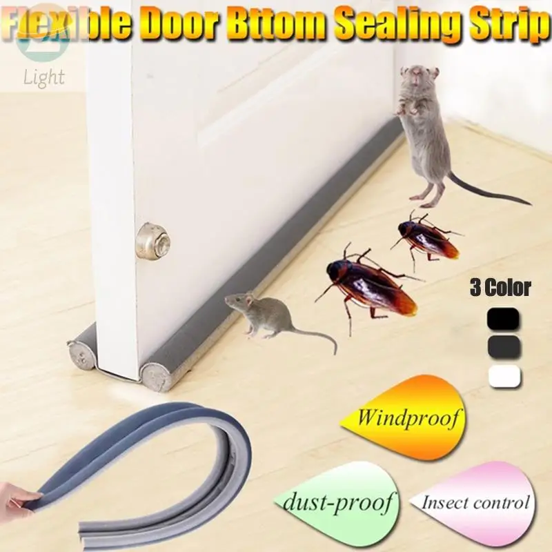 93cm*10cm Flexible Door Bottom Sealing Strip Sound Proof Noise Reduction Under Door Draft Stopper Dust Proof Window Strip
